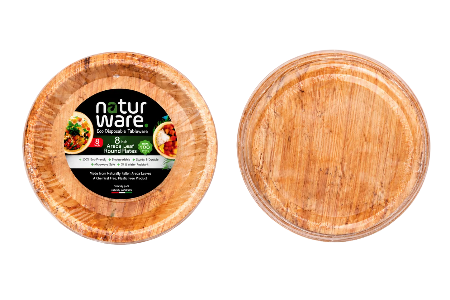 8 Inch Round Areca Leaf Plate