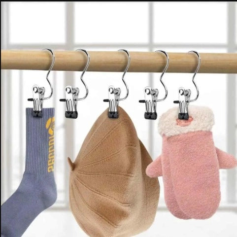 Stainless Steel Clip Hangers for Clothes | Space-Saving | Pack of 10