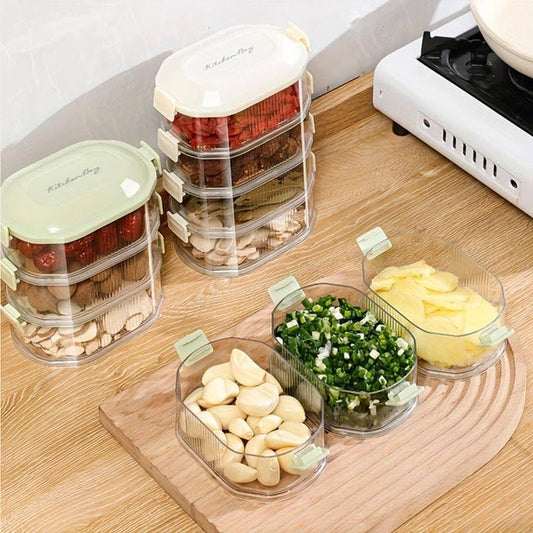 3-Layer Stackable Transparent Spice & Dry Food Storage Box