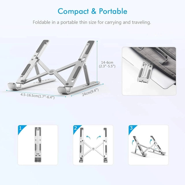 Foldable Aluminium Laptop Stand | Adjustable & Portable