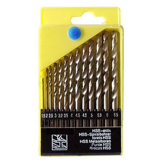 HSS Drill Bit Set 13 Pcs | 1.5mm–6.5mm | For Wood, Metal, Aluminium & Plastic