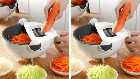 Multipurpose Vegetable Peeler, Slicer & Grater with Built-In Bowl