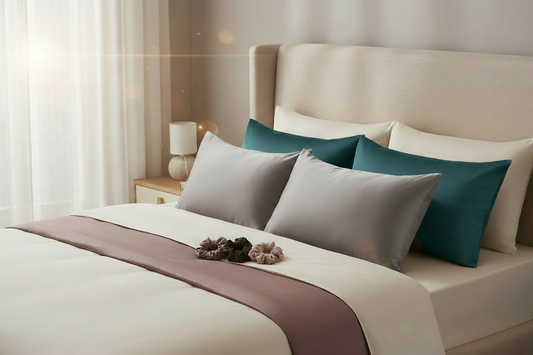 Grey & Teal Pillow Cover - Exactly 4 Pillows